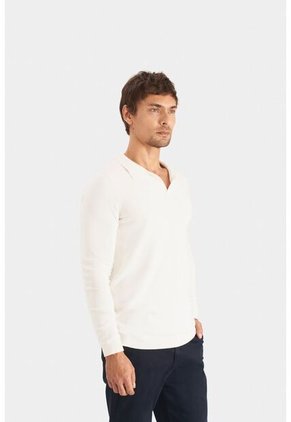 Polo Manga Larga Pyxis Tejida Para Hombre Polo Manga Larga Pyxis Tejida Para Hombre Crema XL Vélez