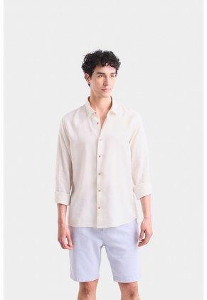 Camisa Manga Larga En Lino Para Hombre Silueta Semi Ajustada Camisa Manga Larga En Lino Para Hombre Silueta Semi Ajustada Arena L VÉLEZ