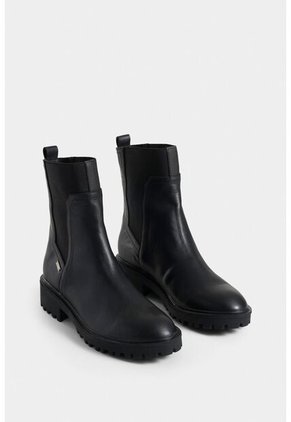 Botines Caltha De Cuero Para Mujer Suela Dentada Botines Caltha De Cuero Para Mujer Suela Dentada Negro 37 Vélez
