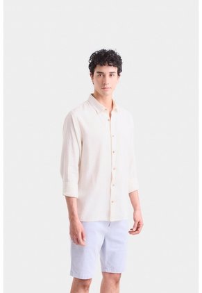Camisa Manga Larga En Lino Para Hombre Silueta Semi Ajustada Camisa Manga Larga En Lino Para Hombre Silueta Semi Ajustada Arena L VÉLEZ