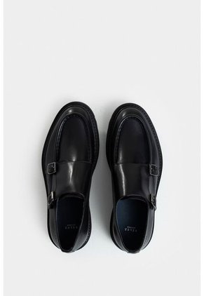 Mocasines Loira De Cuero Para Hombre Silueta Monkstrap Mocasines Loira De Cuero Para Hombre Silueta Monkstrap Negro 44 Vélez