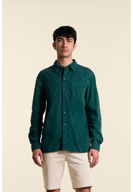 Sobrecamisa Manga Larga Para Hombre En Drill Sobrecamisa Manga Larga Para Hombre En Drill Azul Aguamarina XX Vélez