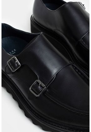 Mocasines Loira De Cuero Para Hombre Silueta Monkstrap Mocasines Loira De Cuero Para Hombre Silueta Monkstrap Negro 44 Vélez