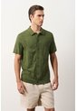 Camisa Manga Corta Tejida Para Hombre Ikal Camisa Manga Corta Tejida Para Hombre Ikal Verde Oliva L VÉLEZ de Vélez