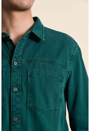 Sobrecamisa Manga Larga Para Hombre En Drill Sobrecamisa Manga Larga Para Hombre En Drill Azul Aguamarina XX Vélez