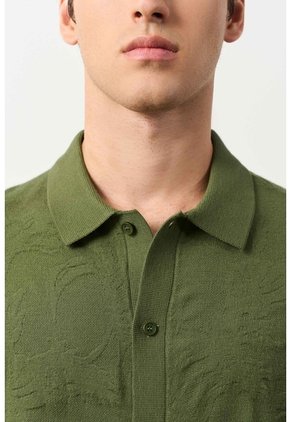 Camisa Manga Corta Tejida Para Hombre Ikal Camisa Manga Corta Tejida Para Hombre Ikal Verde Oliva L VÉLEZ