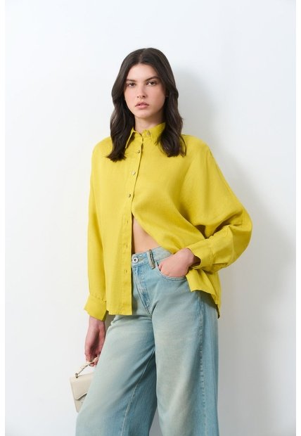 Camisa Peonia Para Mujer Manga Murciélago Camisa Peonia Para Mujer Manga Murciélago Amarillo Limon XL VÉLEZ