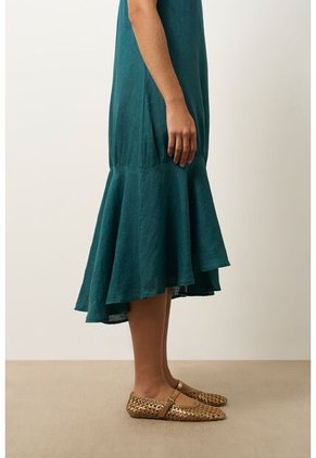 Vestido Midi Aurora En Lino Para Mujer Cargadera Trenzada Vestido Midi Aurora En Lino Para Mujer Cargadera Trenzada Azul Aguamarina 12 VÉLEZ