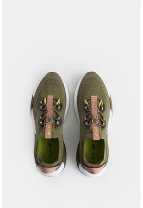 Tenis Fly Up Freedom 02 De Textil Y Cuero Para Mujer Cordón Graduable Tenis Fly Up Freedom 02 De Textil Y Cuero Para Mujer Cordón Graduable Verde 34 Vélez