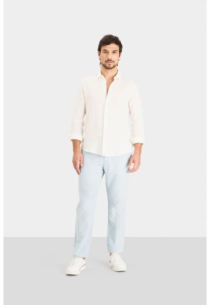 Pantalón Chino Regular Fit De Lino Para Hombre Casual Pantalón Chino Regular Fit De Lino Para Hombre Casual Azul 32 Vélez