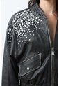 Chaqueta Bomber De Cuero Para Mujer Luzia Chaqueta Bomber De Cuero Para Mujer Luzia Negro L VÉLEZ de Vélez