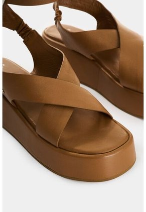 Sandalia Plataforma De Cuero Para Mujer Mentha Sandalia Plataforma De Cuero Para Mujer Mentha Miel 38 VÉLEZ