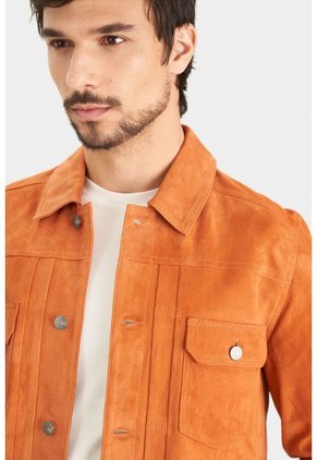 Chaqueta Zambeze De Gamuza Para Hombre Cuello Camisero Chaqueta Zambeze De Gamuza Para Hombre Cuello Camisero Naranja S VÉLEZ