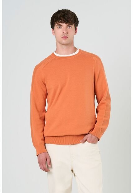 Sweater Tejido En Algodón Para Hombre Manga Ranglan Sweater Tejido En Algodón Para Hombre Manga Ranglan Naranja XXL VÉLEZ