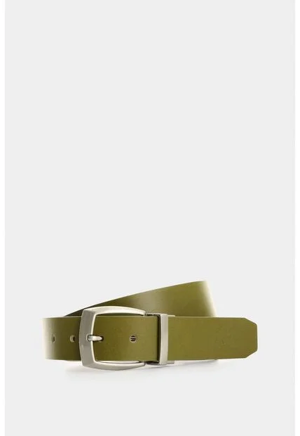 Cinturón Doble Faz De Cuero Para Hombre Serpia Cinturón Doble Faz De Cuero Para Hombre Serpia Verde Oliva 30 VÉLEZ