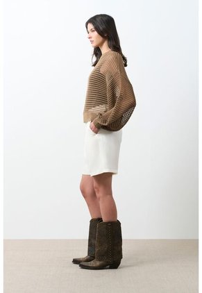 Sweater Tejido Taroa Para Mujer Semi Cropped Sweater Tejido Taroa Para Mujer Semi Cropped Miel L VÉLEZ
