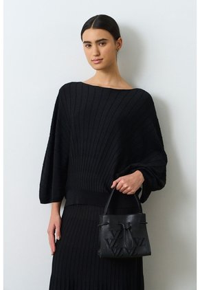 Camiseta Maxi Tejida Para Mujer Efos Camiseta Maxi Tejida Para Mujer Efos Negro S VÉLEZ