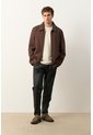 Chaqueta De Tela Y Cuero Para Hombre Hazel Chaqueta De Tela Y Cuero Para Hombre Hazel Cafe XXL VÉLEZ de Vélez