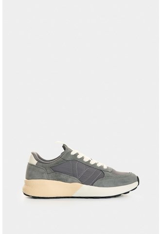 Tenis De Lona Y Cuero Gamuzado Para Hombre Stone 2 Tenis De Lona Y Cuero Gamuzado Para Hombre Stone 2 Gris 41 VÉLEZ Vélez