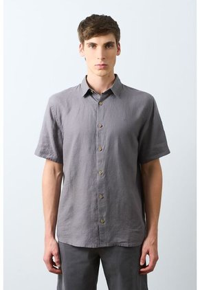 Camisa Manga Corta Semi Fitted Para Hombre Sevilla Camisa Manga Corta Semi Fitted Para Hombre Sevilla Gris Pistola L VÉLEZ