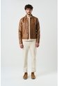 Chaqueta Trucker Paraná De Cuero Para Hombre Corte Clásico Chaqueta Trucker Paraná De Cuero Para Hombre Corte Clásico Miel M VÉLEZ de Vélez