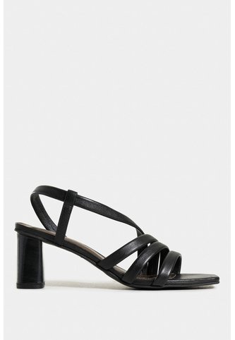 Sandalia Tacón Gobi De Cuero Liso Para Mujer Straps Sandalia Tacón Gobi De Cuero Liso Para Mujer Straps Negro 36 VÉLEZ Vélez