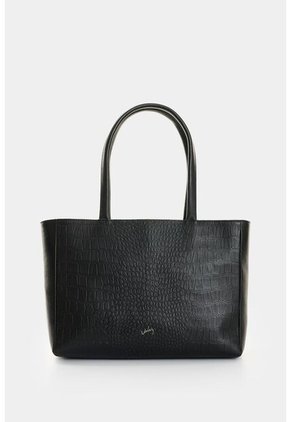 Shopping De Cuero Grabado Para Mujer Cala Shopping De Cuero Grabado Para Mujer Cala Negro VÉLEZ