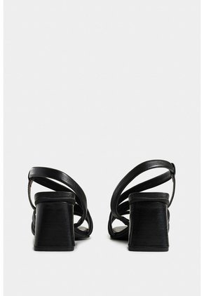 Sandalia Tacón Gobi De Cuero Liso Para Mujer Straps Sandalia Tacón Gobi De Cuero Liso Para Mujer Straps Negro 36 VÉLEZ