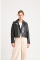 Chaqueta Claire Tejida De Cuero Para Mujer Silueta Biker Chaqueta Claire Tejida De Cuero Para Mujer Silueta Biker Negro XXL VÉLEZ de Vélez