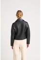 Chaqueta Claire Tejida De Cuero Para Mujer Silueta Biker Chaqueta Claire Tejida De Cuero Para Mujer Silueta Biker Negro XXL VÉLEZ de Vélez
