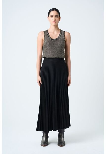 Falda Plisada Alma Para Mujer Tejido De Punto Falda Plisada Alma Para Mujer Tejido De Punto Negro 12 VÉLEZ