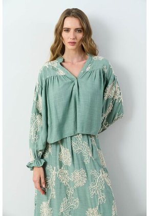 Camisa Manga Larga Para Mujer Bruma Camisa Manga Larga Para Mujer Bruma Verde M VÉLEZ