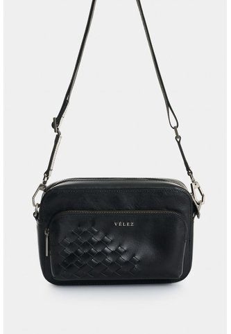 Bandolera De Cuero Con Detalle Tejido Para Hombre Kansas 2.0 Bandolera De Cuero Con Detalle Tejido Para Hombre Kansas 2.0 Negro VÉLEZ Vélez