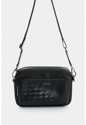 Bandolera De Cuero Con Detalle Tejido Para Hombre Kansas 2.0 Bandolera De Cuero Con Detalle Tejido Para Hombre Kansas 2.0 Negro VÉLEZ