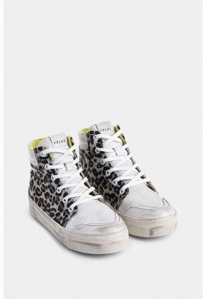 Tenis Alba De Cuero Para Mujer Animal Print Tenis Alba De Cuero Para Mujer Animal Print Blanco 36 VÉLEZ