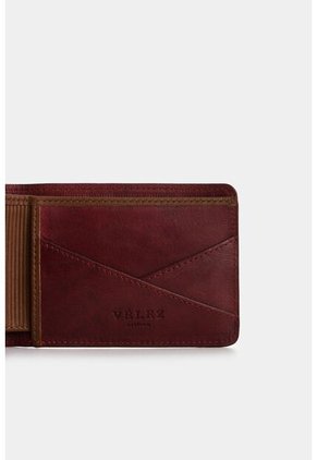 Billetera Oasis De Cuero Para Hombre Detalle Contraste Billetera Oasis De Cuero Para Hombre Detalle Contraste Rojo VÉLEZ