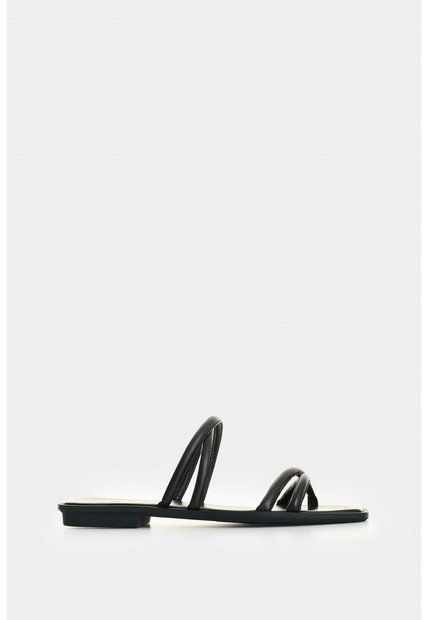 Sandalia Plana En Cuero Para Mujer Miski Sandalia Plana En Cuero Para Mujer Miski Negro 39 VÉLEZ