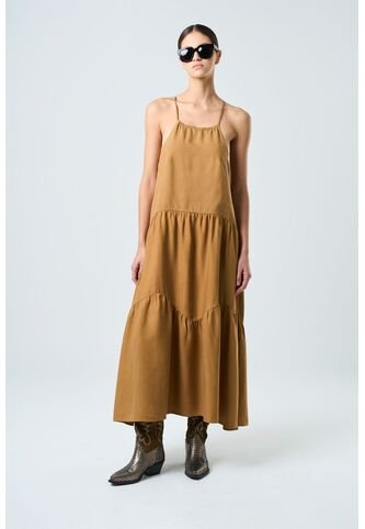 Vestido Galera Para Mujer Cuello Halter Vestido Galera Para Mujer Cuello Halter Cafe Claro 10 VÉLEZ Vélez