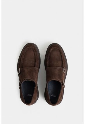 Mocasines Loira 2 De Cuero Gamuzado Para Hombre Silueta Monkstrap Mocasines Loira 2 De Cuero Gamuzado Para Hombre Silueta Monkstrap Cafe 41 VÉLEZ
