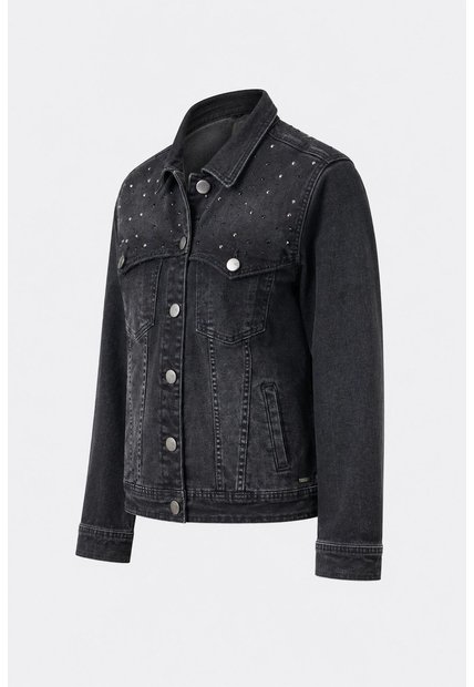 Chaqueta En Denim Para Mujer Western Chaqueta En Denim Para Mujer Western Negro XL VÉLEZ