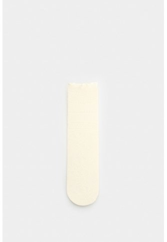 Calcetín Largo En Encaje Para Mujer Icaro Calcetín Largo En Encaje Para Mujer Icaro Crema XS VÉLEZ Vélez