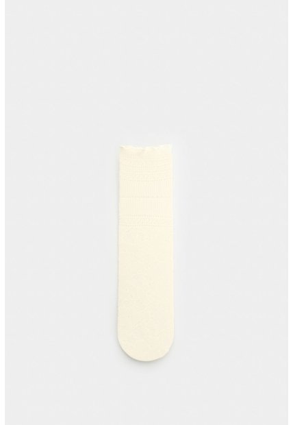 Calcetín Largo En Encaje Para Mujer Icaro Calcetín Largo En Encaje Para Mujer Icaro Crema XS VÉLEZ