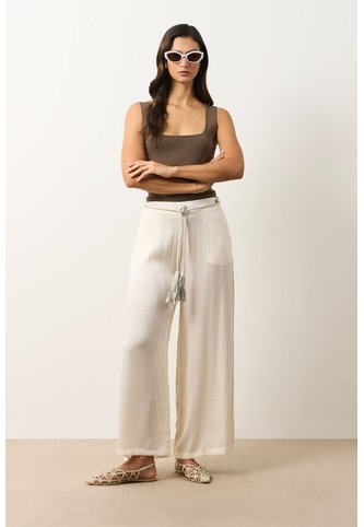Pantalón Atacama Palazzo Para Mujer Pantalón Atacama Palazzo Para Mujer Crema 14 VÉLEZ Vélez