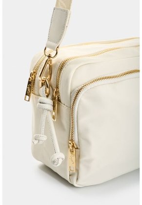 Manos Libres En Lona Y Cuero Para Mujer Square Manos Libres En Lona Y Cuero Para Mujer Square Blanco VÉLEZ