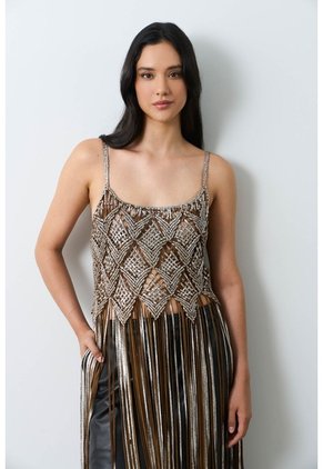 Top En Gamuza Folia Para Mujer Tritón Top En Gamuza Folia Para Mujer Tritón Plata L VÉLEZ