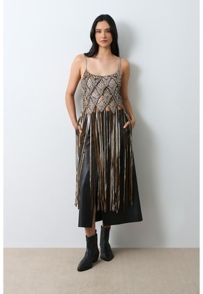 Top En Gamuza Folia Para Mujer Tritón Top En Gamuza Folia Para Mujer Tritón Plata L VÉLEZ
