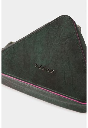 Monedero Laila De Cuero Para Mujer Triangular Monedero Laila De Cuero Para Mujer Triangular Verde Vélez