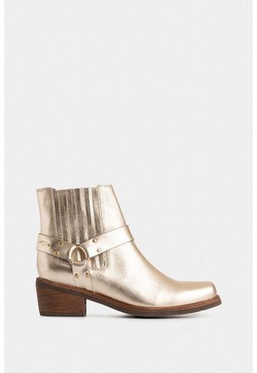 Botines Texanos De Cuero Folia Para Mujer Dima Cuadrada Botines Texanos De Cuero Folia Para Mujer Dima Cuadrada Dorado 40 VÉLEZ
