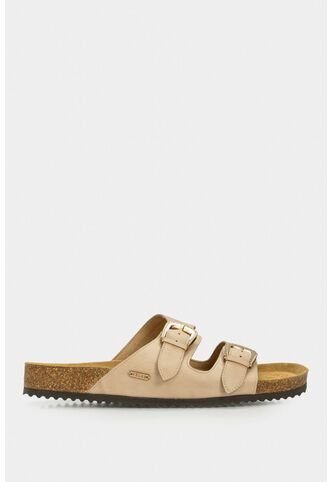 Sandalia Plana Pilos De Cuero Para Mujer Suela Corcho Sandalia Plana Pilos De Cuero Para Mujer Suela Corcho Beige 36 VÉLEZ Vélez