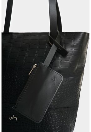 Shopping De Cuero Grabado Para Mujer Verona Shopping De Cuero Grabado Para Mujer Verona Negro VÉLEZ